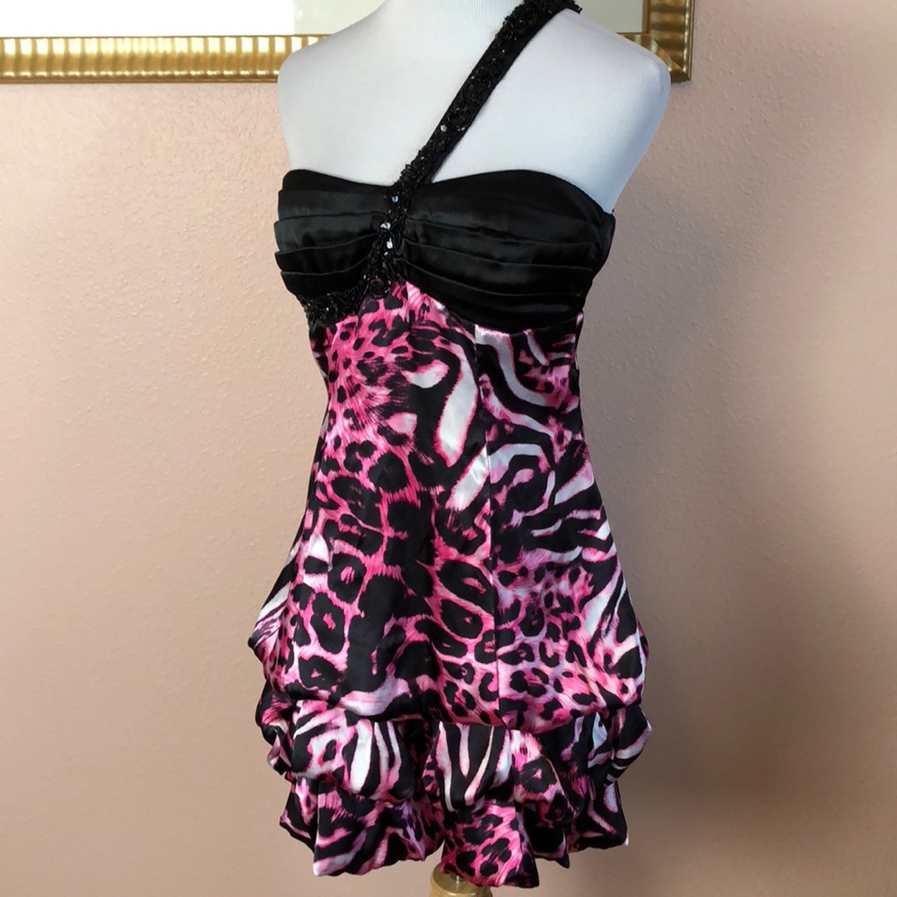 Pink Leopard Cocktail Dress